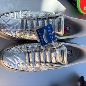 Skechers Men's Metallic Silver Sneakers